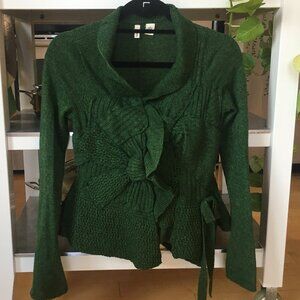 Anthropology MOTH Emerald Knit Sweater NWOT XS